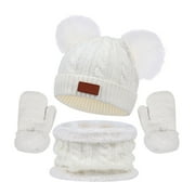 TAIAOJING Toddler Child Hats Scarves Gloves Three Piece Spring New Warm Two Baby Hats. Cute Daliywear One Size